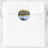 Het goede leven ronde sticker (Tas)