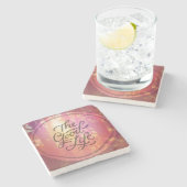 Het goede leven stenen onderzetter (Zijkant)