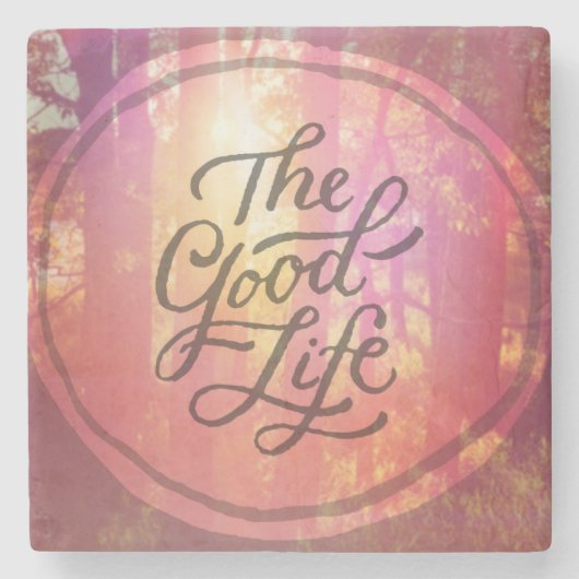 Het goede leven stenen onderzetter (Voorkant)