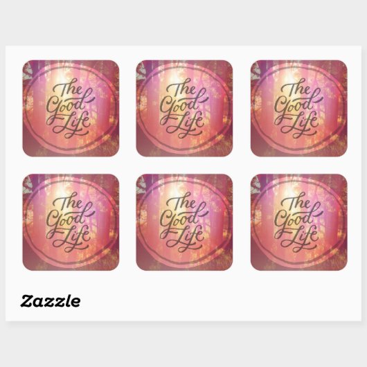 Het goede leven vierkante sticker (Vel)