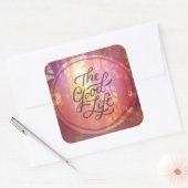 Het goede leven vierkante sticker (Envelop)