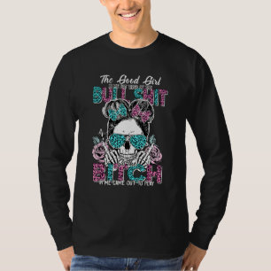 Het Goede Meisje In Me Tattoo Schedel Luipaard Rom T-shirt