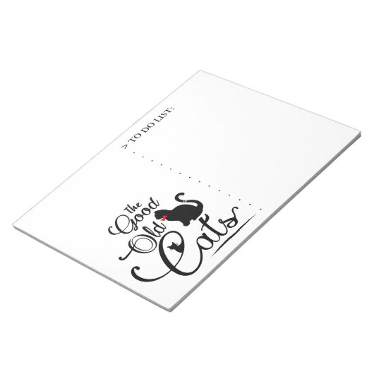 Het goede oude kattenlogo notitieblok (Schuin)