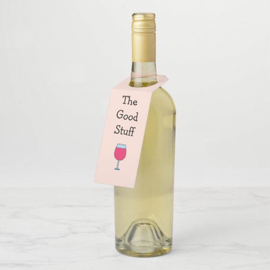 Het goede verhaal met wijnglas flessenhanger (Schuin)