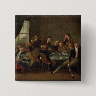 Het gokhuis vierkante button 5,1 cm