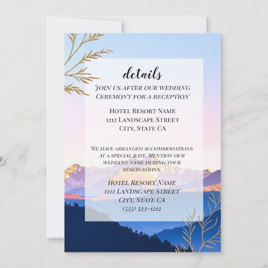 Het Gold Mountain Rolling Hills-landschap Kaart (Achterkant)