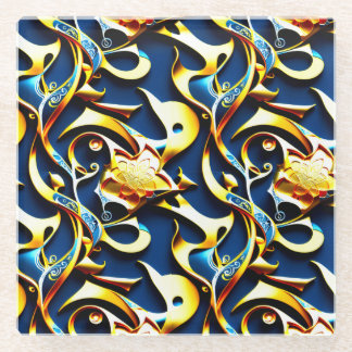 Het Golden Blue Arabesque Glass Onderzetter Glazen Onderzetter