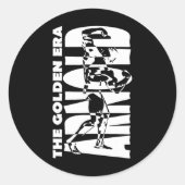 Het Golden Era Arnold Bodybuilding Ronde Sticker (Voorkant)