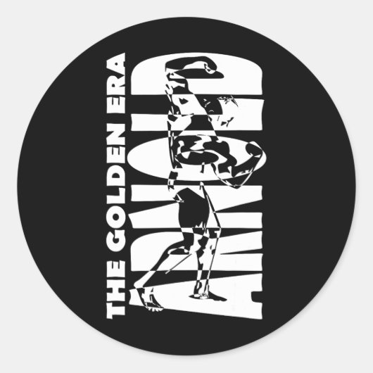 Het Golden Era Arnold Bodybuilding Ronde Sticker (Voorkant)