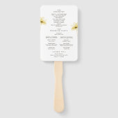 Het Golden Hour Grace Photo Floral Wedding Program Handwaaier (Achterkant)