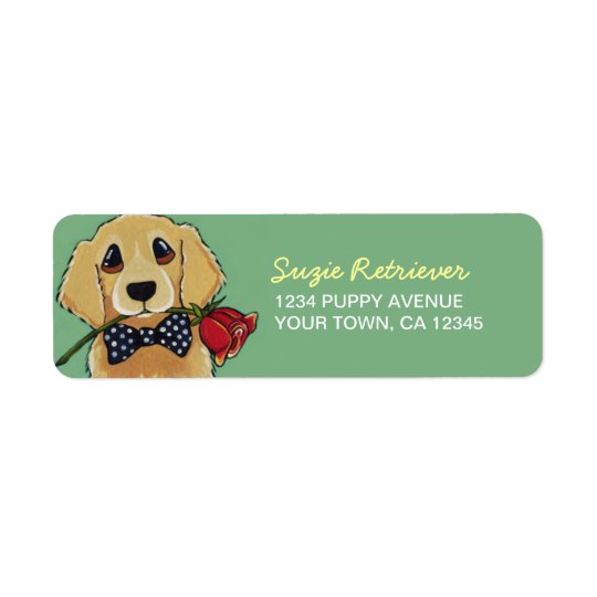 Het golden retriever & nam het Etiket van het