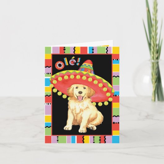 Het Golden retriever van de fiesta Kaart (Voorkant)