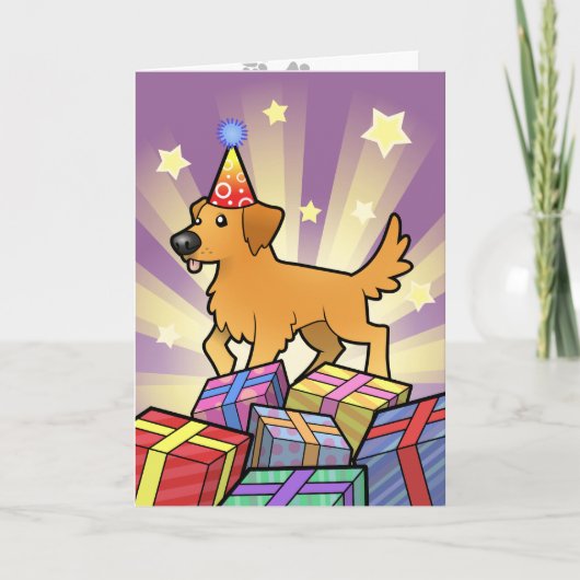 Het Golden retriever van de verjaardag Kaart (Voorkant)