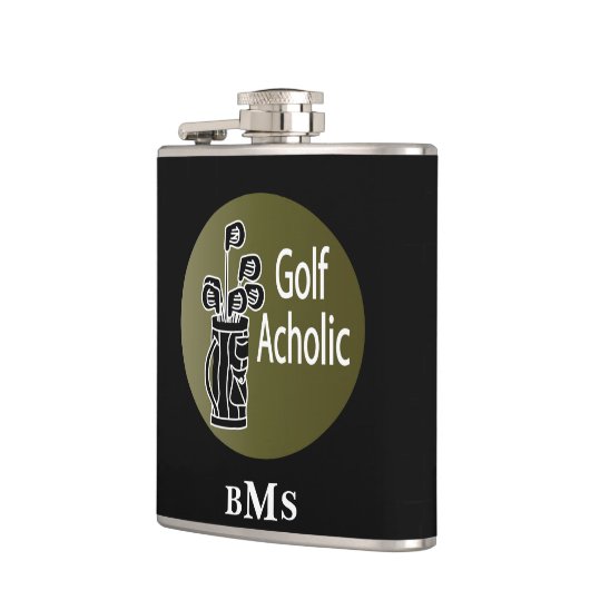 Het Golf Aholic van het monogram Heupfles (Links)