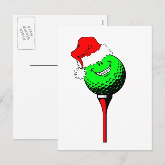 Het golf van Kerstmis Feestdagenkaart (Voorkant / Achterkant)