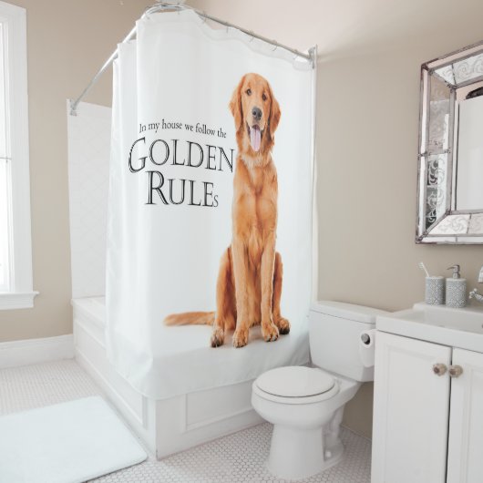 Het golfgordijn van de regels douchegordijn (In situ)