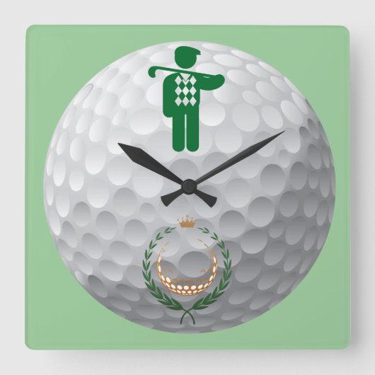 Het golfing van het golf om muurklok vierkante klok (Voorkant)