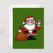 Het golven van de Kerstman Feestdagenkaart (Voorkant / Achterkant)