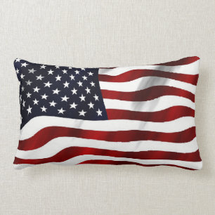 Het golvende Amerikaanse Patroon van de Vlag werpt Kussen