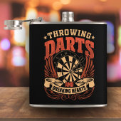 Het gooien van darten Breken Harten Flask 6 oz. Heupfles