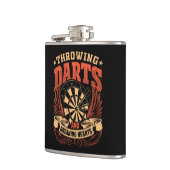 Het gooien van darten Breken Harten Flask 6 oz. Heupfles (Links)