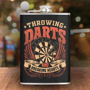 Het gooien van darts en het breken van harten Flas Heupfles