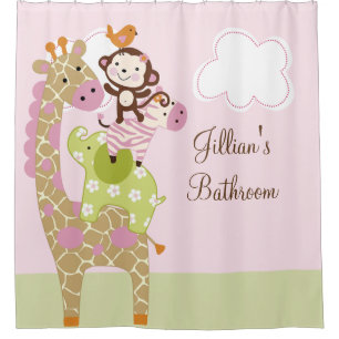 Het Gordijn van Jill Girl Animals Kids Shower van