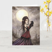 Het gotische Art. van Wiccan van de Heks en van de Kaart (Gele Bloem)