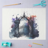 Het Gotische Begraafplaats Poort Serie Ontwerp 5 Tissuepapier (Craft)