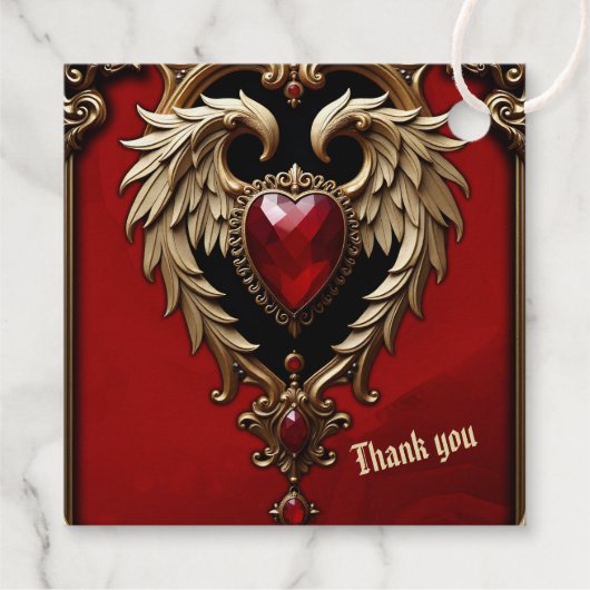 Het gotische hart van vuur en goud. bedankjes labels (Achterkant)