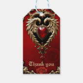 Het gotische hart van vuur en goud. cadeaulabel (Voorkant)