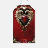 Het gotische hart van vuur en goud. cadeaulabel (Achterkant)