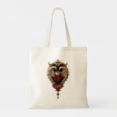 Het gotische hart van vuur en goud tote bag (Achterkant)