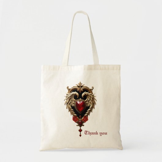 Het gotische hart van vuur en goud tote bag (Voorkant)
