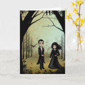 Het gotische Wenskaart van het Paar Kaart (Gele Bloem)