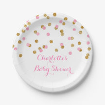 Het goud bloost het Roze Bord van het Baby shower