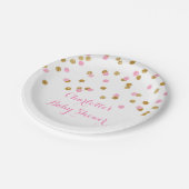 Het goud bloost het Roze Bord van het Baby shower (Gekanteld)