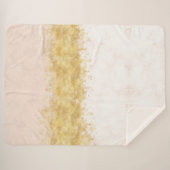 Het goud bloost Roze Waterverf Glam Sherpa Deken (Voorkant (horizontaal))