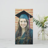 Het goud dankt u de Foto van de Afstuderen van de Bedankkaart (Staand voorkant)