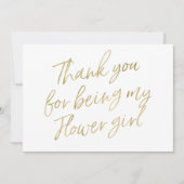 Het goud "dankt u voor het zijn mijn bloemmeisje " bedankkaart (Voorkant)