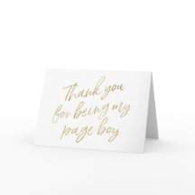 Het goud "dankt u voor het zijn mijn paginajongen