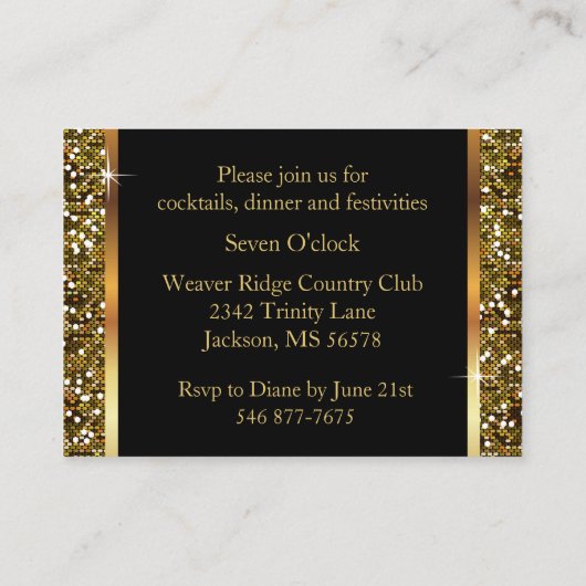 Het goud schittert Confettien Informatiekaartje (Achterkant)