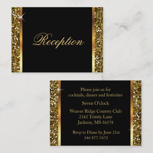 Het goud schittert Confettien Informatiekaartje (Voorkant / Achterkant)