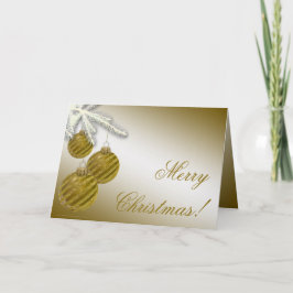 Het goud schittert de Ornamenten van Kerstmis Feestdagen Kaart
