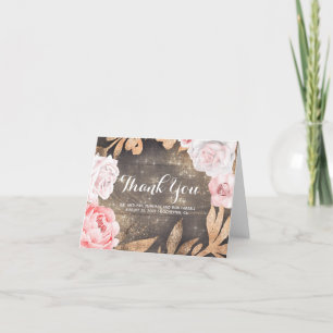 Het goud schittert en doorboort het Huwelijk van Bedankkaart