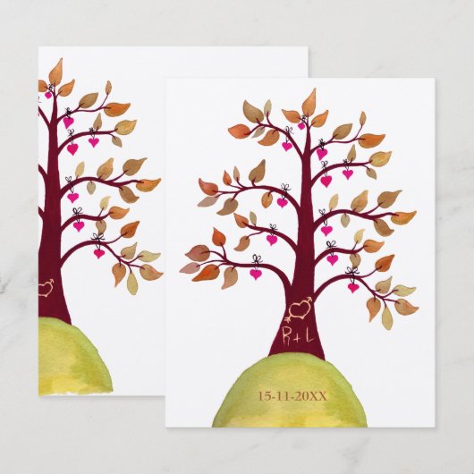 Het goud sparen de Boom van het Huwelijk van de Kaart (Voorkant / Achterkant)