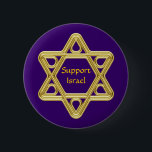 Het Goud van de jodenster Ronde Button 5,7 Cm<br><div class="desc">Toon uw trots in uw Joodse erfenis en uw steun van Israël met dit gestileerde gouden ontwerp van de Jodenster. Dit ontwerp is volledig klantgericht toevoegt uw eigen kleur als achtergrond en verandert de tekst.</div>