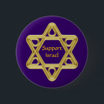 Het Goud van de jodenster Ronde Button 5,7 Cm<br><div class="desc">Toon uw trots in uw Joodse erfenis en uw steun van Israël met dit gestileerde gouden ontwerp van de Jodenster. Dit ontwerp is volledig klantgericht toevoegt uw eigen kleur als achtergrond en verandert de tekst.</div>
