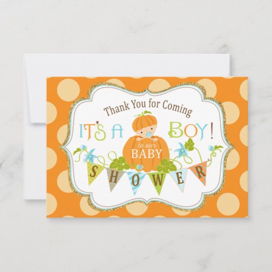 Het Goud van de Jongen van de Pompoen van de Bedankkaart (Voorkant)