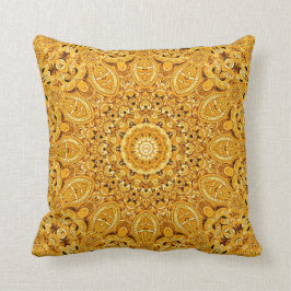 "Het Goud van de Mandarijn" Mandala Kussen